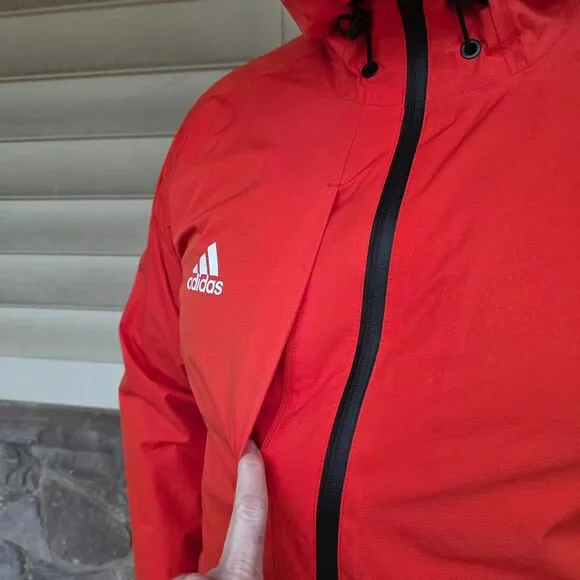 Adidas Gamemode Rain Jacket NWT Size Large in Orange - Picture 6 of 16